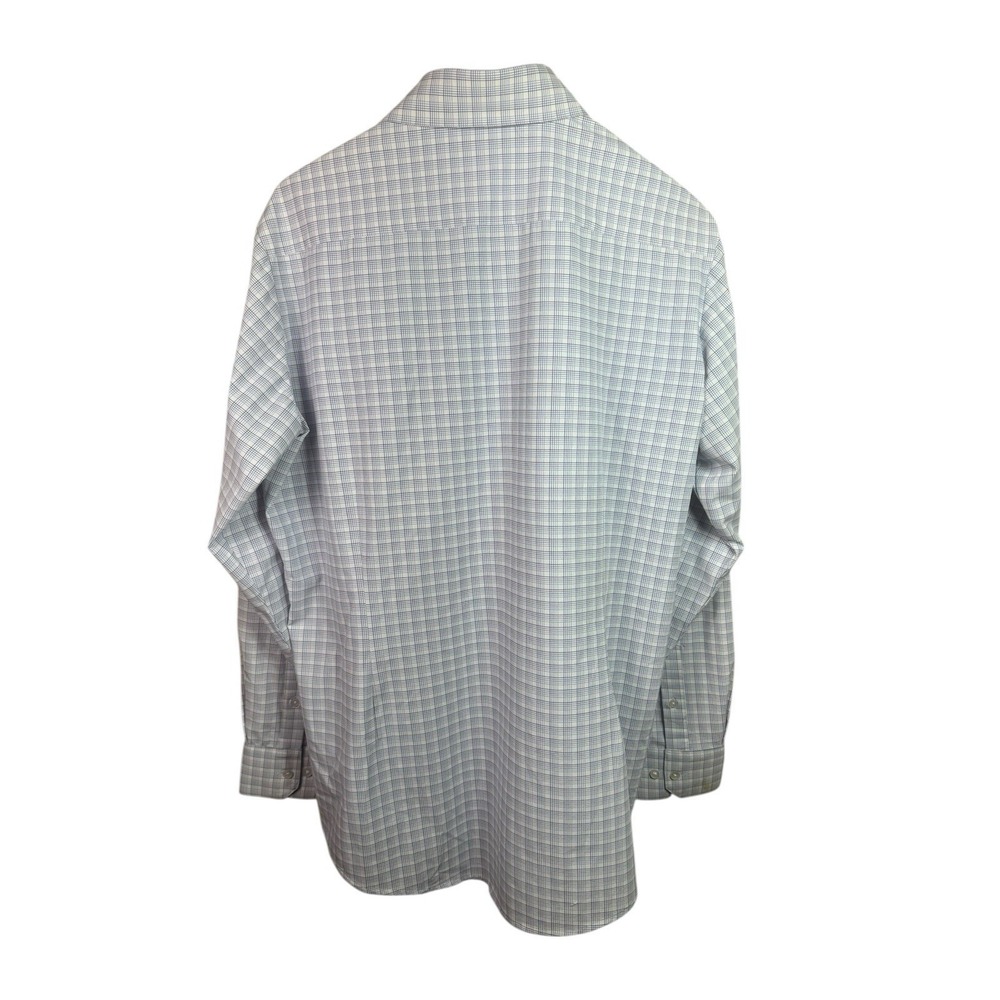 MIZZEN MAIN Performance Shirt Mens Large Blue Plaid Long Sleeve Classic Fit - Picture 2 of 3